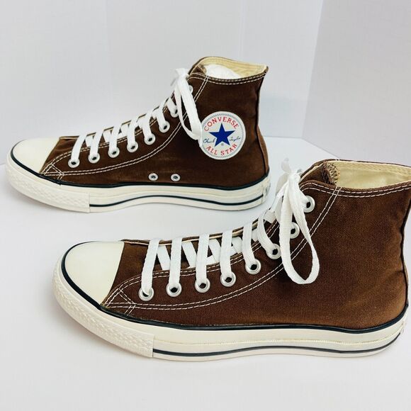 Converse Chuck Taylor All Star Canvas High Top Brown Sneakers Vtg 05' Sz M 7W 9 - Picture 4 of 10